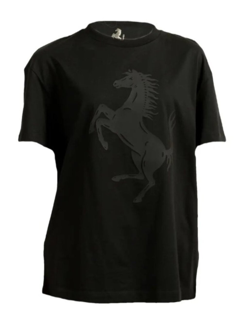 Scuderia Ferrari Fluid Black Organic Jersey 3D Horse T-Shirt - Large